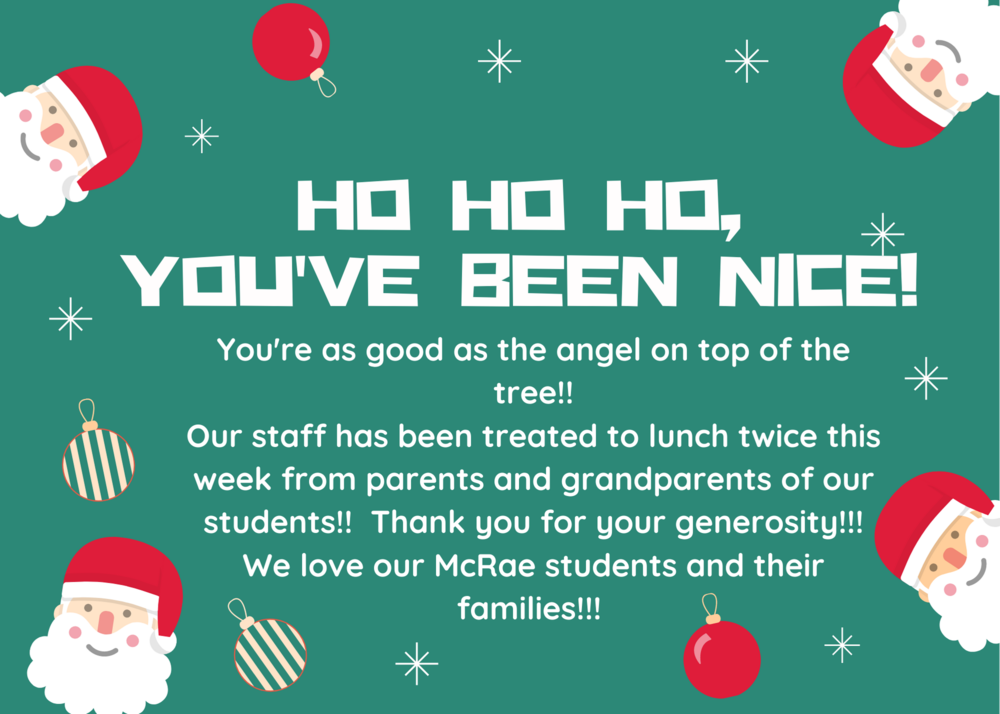 Thank you to our McRae families!