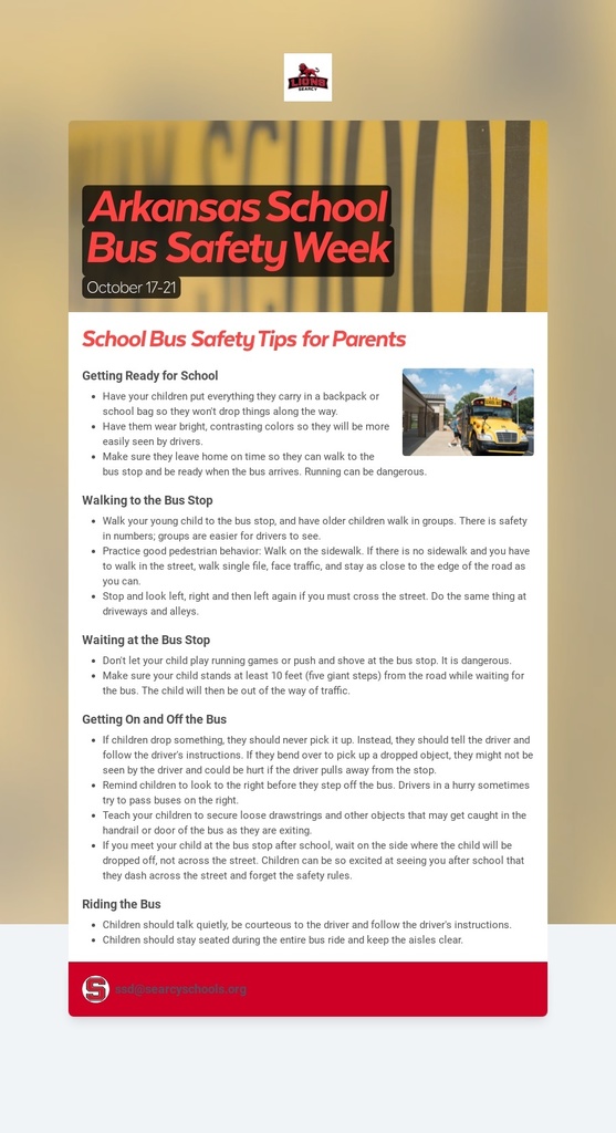 school bus safety tips